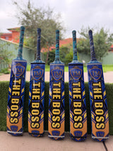 TM The Boss Tape-ball Soft Tennis cricket bat-Coconut Willow Grade 1 (Blue )