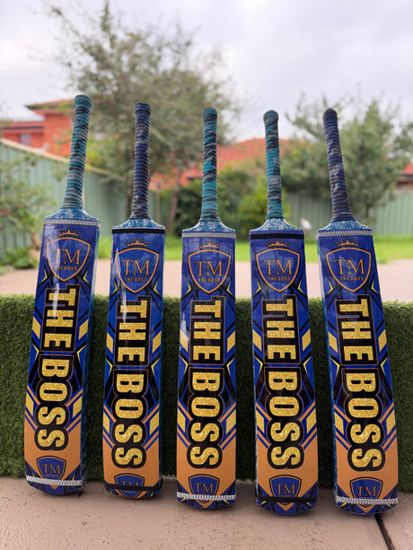 TM The Boss Tape-ball Soft Tennis cricket bat-Coconut Willow Grade 1 (Blue )