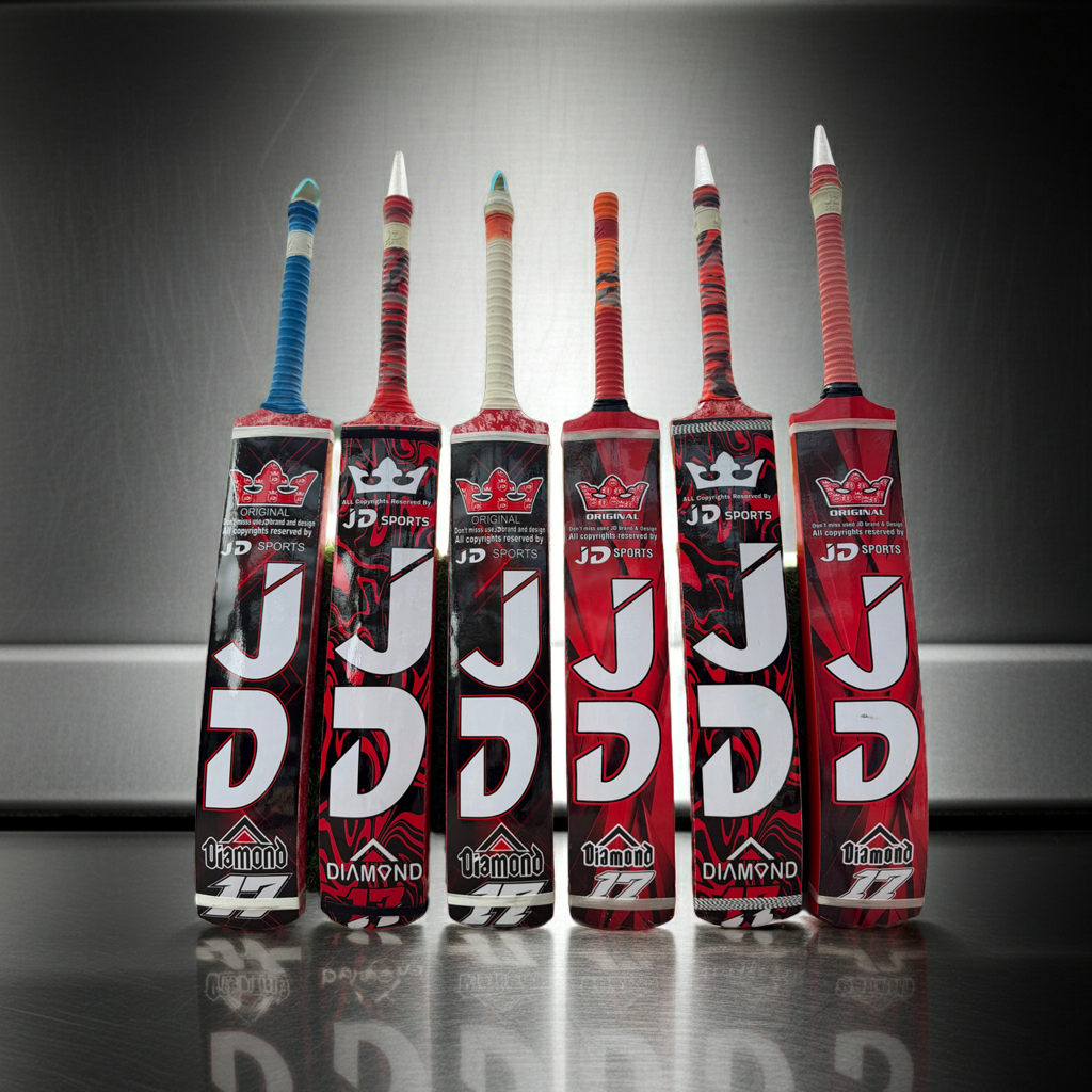 JD Tape Ball / Soft Tennis Cricket Bat-Coconut Willow Grade 1 ( Red )