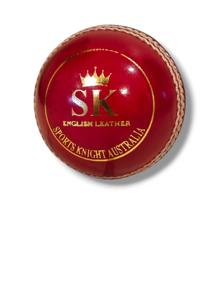 SK cricket leather ball-2 Piece- 156g- Pack of 6 balls-White/Red