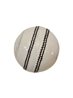 SK cricket leather ball-2 Piece- 156g- Pack of 6 balls-White/Red