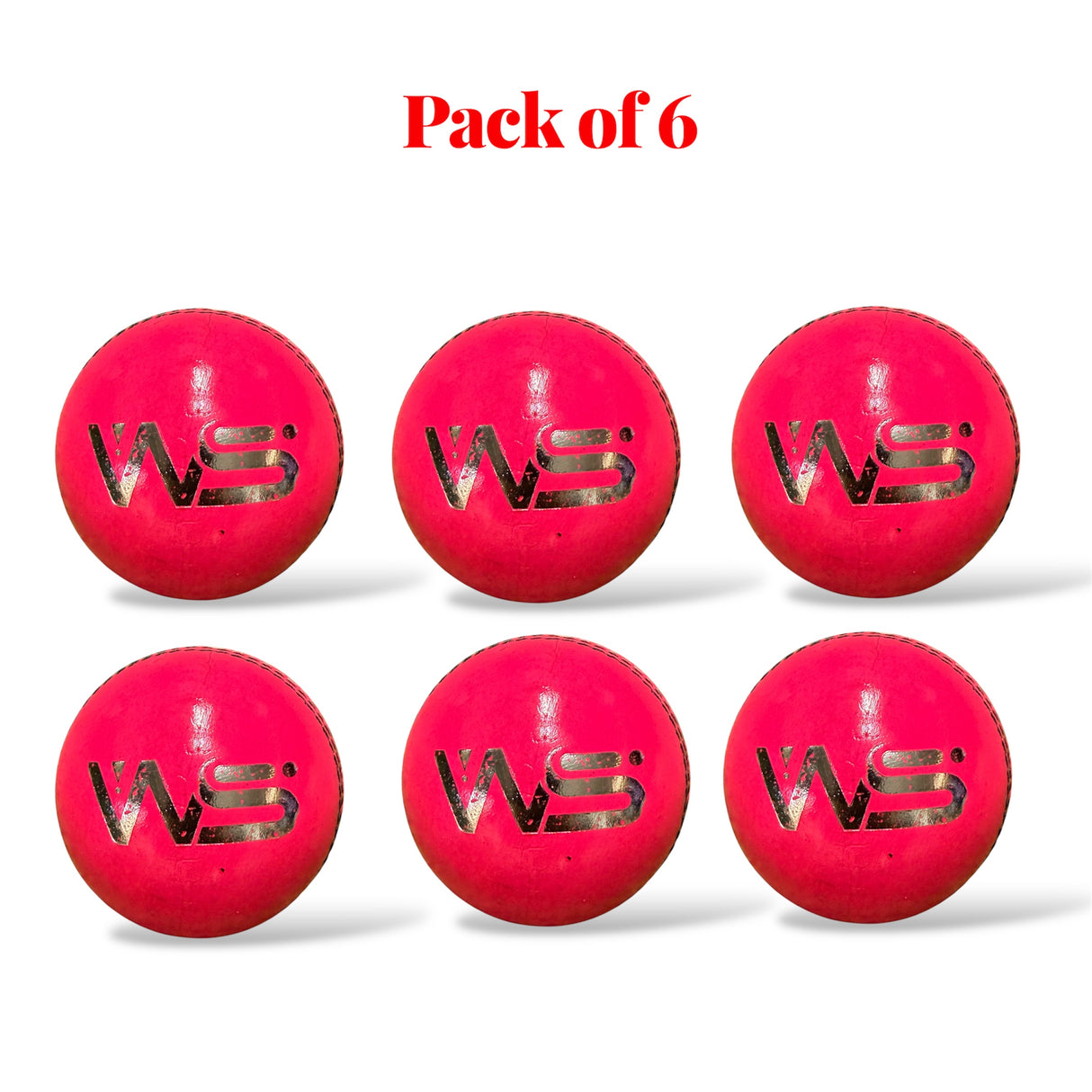 WS Junior cricket leather ball-4 Piece- 142g / Pink-Pack of 6