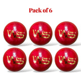 WS Senior cricket leather ball-4 Piece- 156g- RED -Pack of 6
