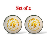 SK Test Special Cricket leather ball - White 2-Piece-156g-Set of 2 Balls