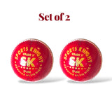 SK Test Senior cricket leather ball |4 Piece- 156g- Set of 2 | Red