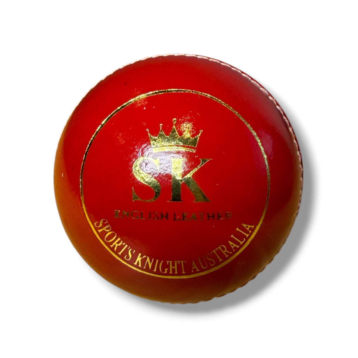 SK- Senior cricket leather ball-2 Piece- 156g-Pack of 6 Balls-Red/ white