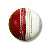 SK- Senior cricket leather ball-2 Piece- 156g-Pack of 6 Balls-Red/ white