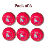 Black Sparrow-Junior cricket leather ball-4 Piece- 142g-Pink-Pack of 6