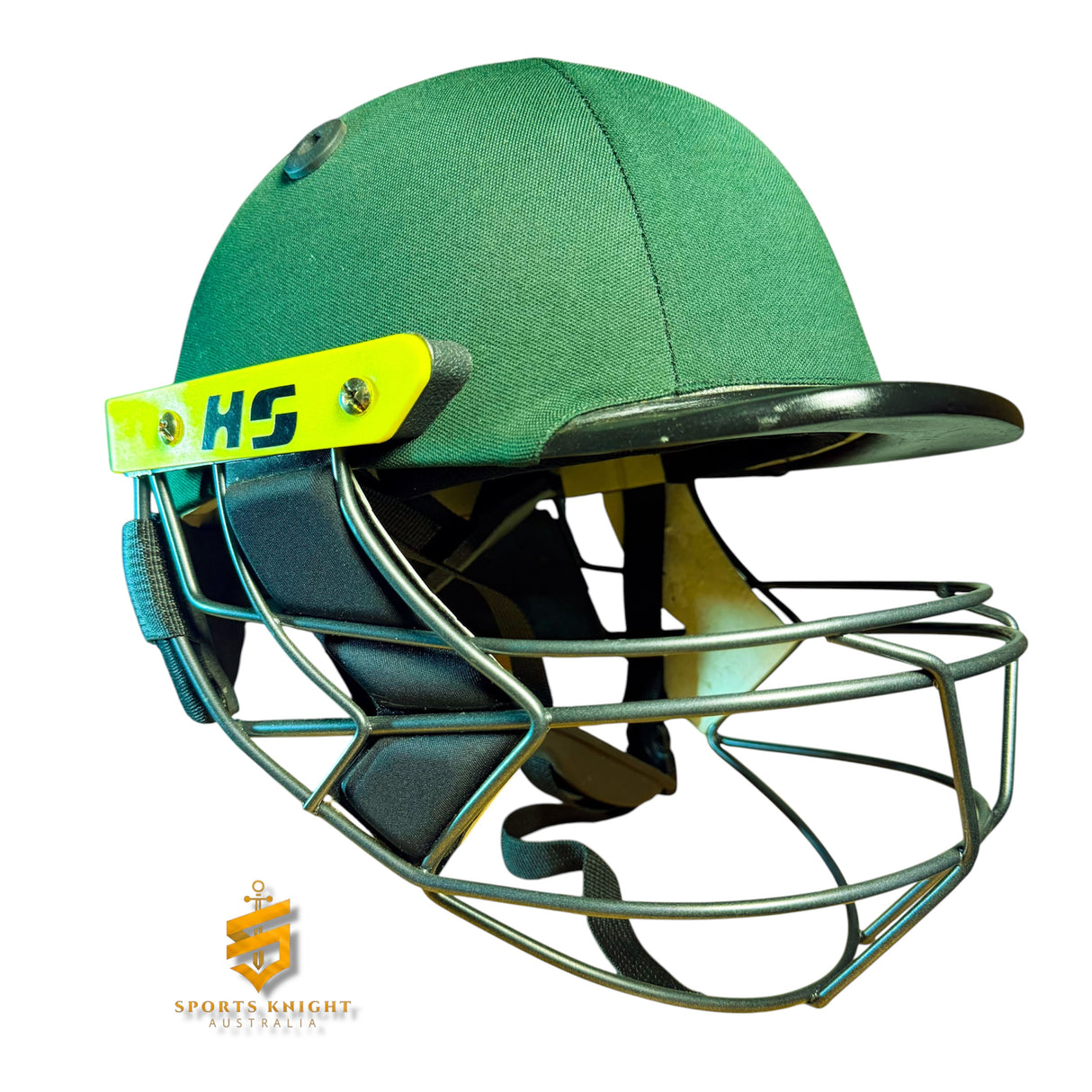 HS 41 Cricket Batting Helmet - Neck Protection | Green