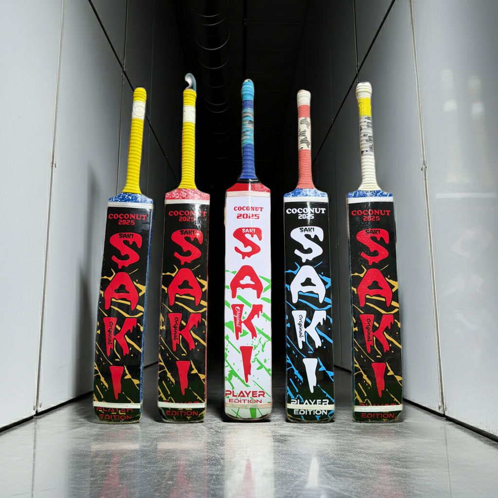 SAKI tape-ball Soft Tennis cricket bat-Coconut Willow - Grade 1