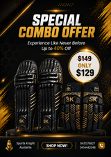 SK Cricket Batting Pads & Gloves - Combo Offer