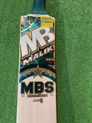 MB MALIK PLAYERS EDITION ENGLISH WILLOW CRICKET BAT -1235g-10 Grains