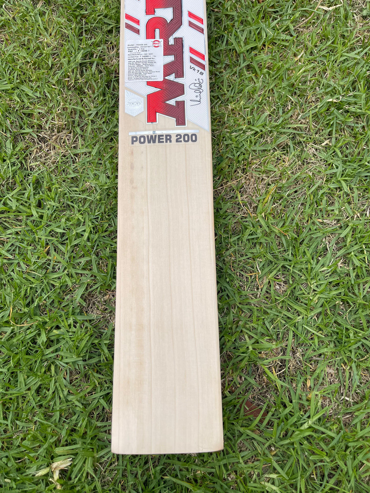 MRF Power 200 English Willow Cricket Bat -4 Grains / 1190g -2.7 lb