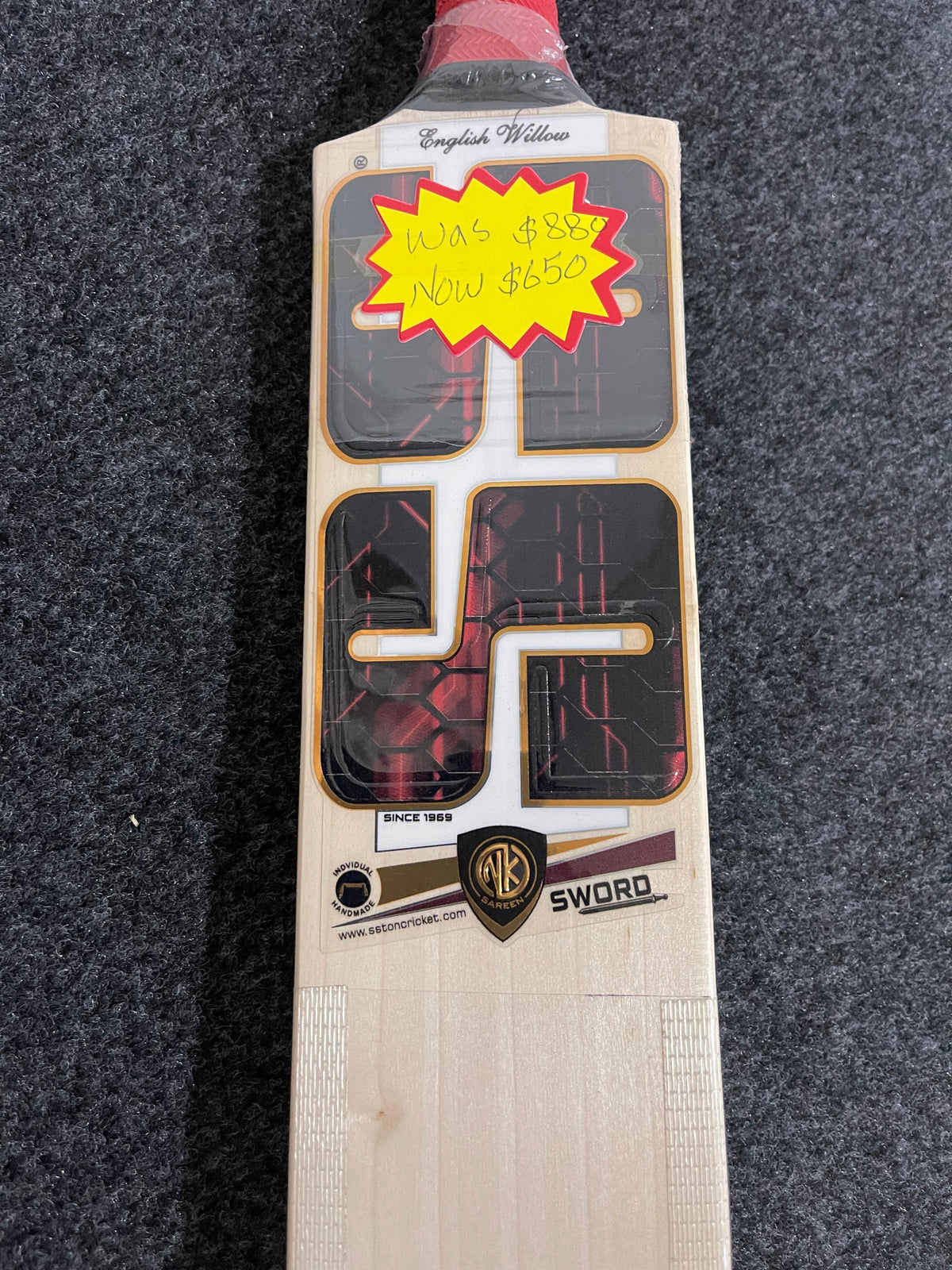SS Sword English willow Cricket Bat - 6 Grains 1200g - 2.7lb-SH