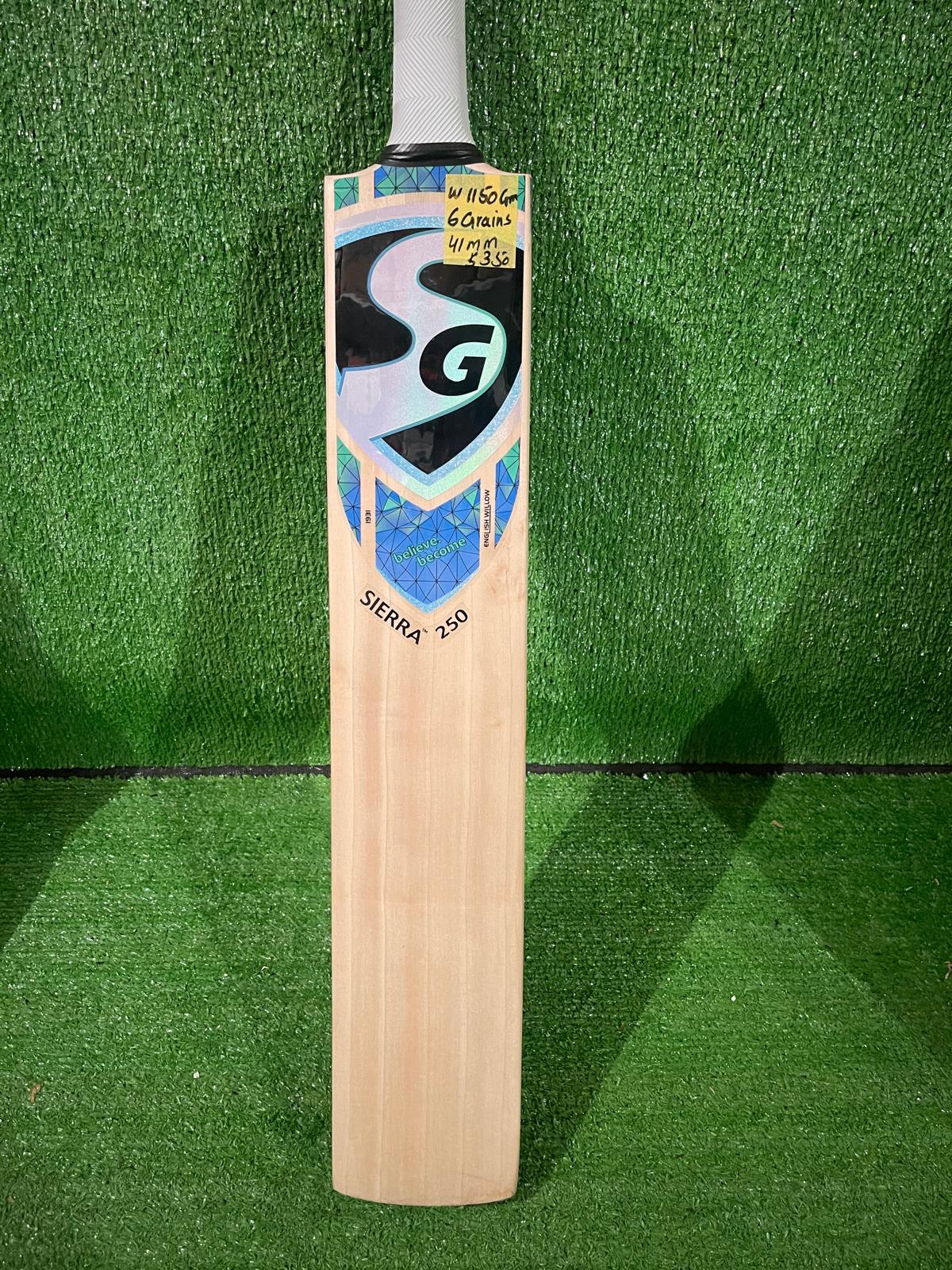 SG Sierra 250 English willow Cricket Bat - 6 Grains - 1150g