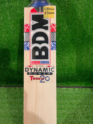 BDM Dynamic Power Twenty20 English Willow Cricket Bat -SH- 8 Grains -1180g