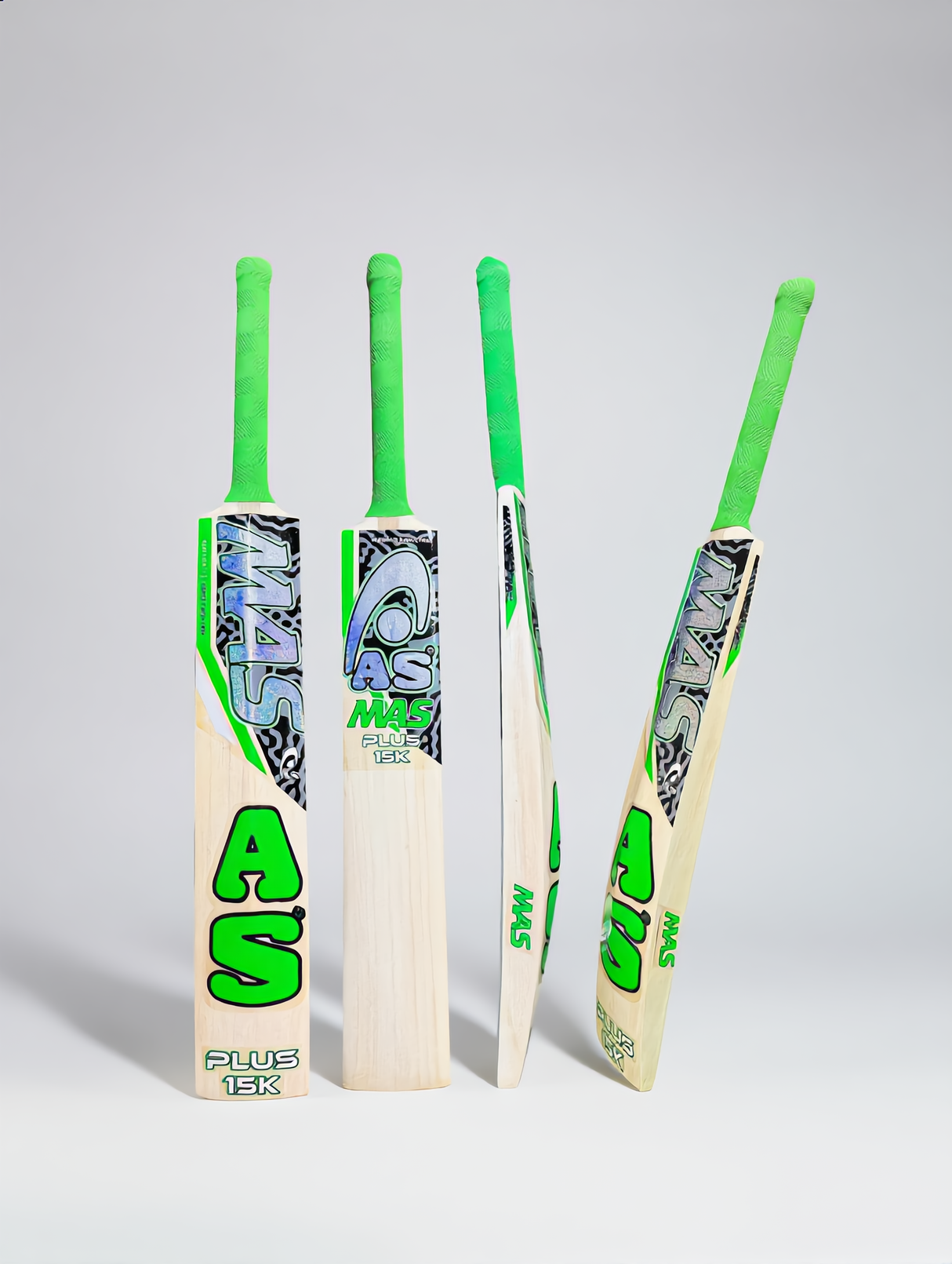 MAS Hard Tennis / Indoor Cricket Bat | Kashmir willow | Green