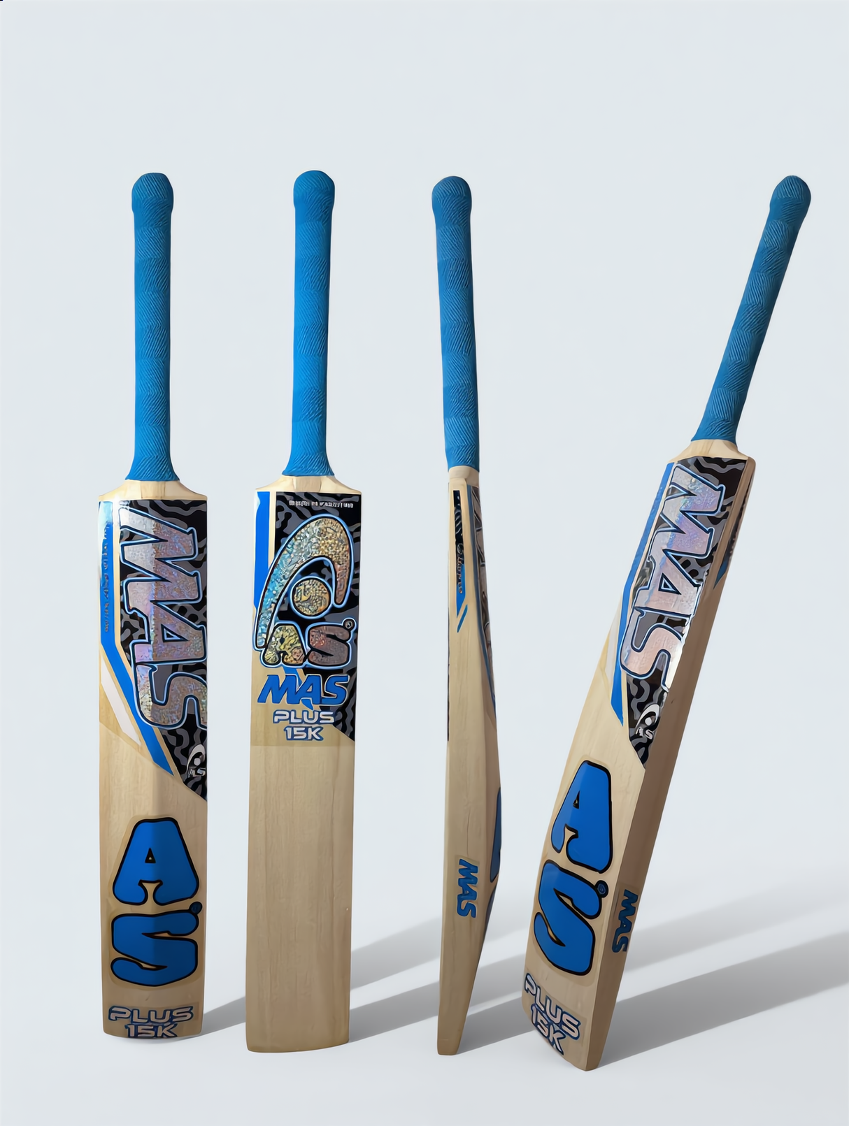 MAS Hard Tennis / Indoor Cricket Bat | Kashmir willow | Blue