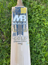 MB MALIK GOLD PLATINUM ENGLISH WILLOW CRICKET BAT-8 GRAINS-1243g
