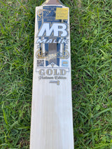 MB MALIK GOLD PLATINUM ENGLISH WILLOW CRICKET BAT-7 GRAINS-1190g
